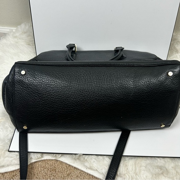 Tory Burch Pebbled Leather 3 compartment purse handbag tote black - Picture 11 of 12